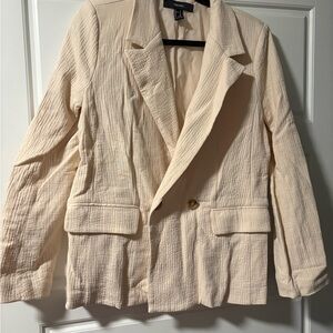 Forever 21 Cream Textured Blazer